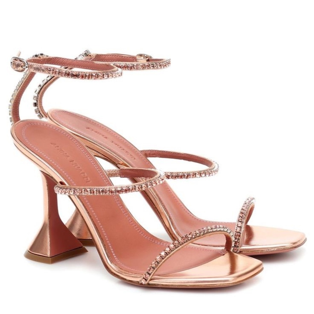 Amina Muaddi Gilda crystal-embellished sandals 40.5